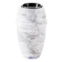 Grabvase Chordé 20cm Carrara Marmor, Kunststoff Innen