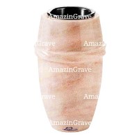 Vaso portafiori Chordé 20cm In marmo Rosa Portogallo, interno in plastica