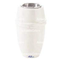 Vaso portafiori Chordé 20cm In marmo Sivec, interno in acciaio