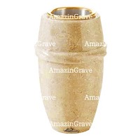 Flower vase Chordé 20cm - 8in In Trani marble, golden steel inner