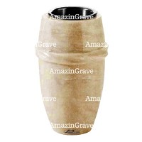 Flower vase Chordé 20cm - 8in In Travertino marble, plastic inner