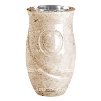 Vaso portafiori Cuore 20cm In marmo Calizia, interno in acciaio