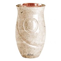 Flower vase Cuore 20cm - 8in In Calizia marble, copper inner