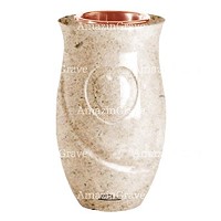 Vaso portafiori Cuore 20cm In marmo Calizia, interno in rame