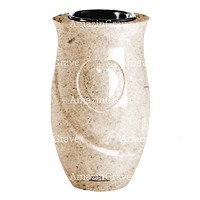 Flower vase Cuore 20cm - 8in In Calizia marble, plastic inner