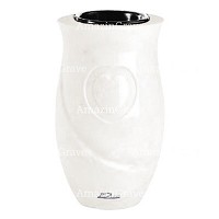 Flower vase Cuore 20cm - 8in In Sivec marble, plastic inner