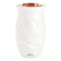 Flower vase Cuore 20cm - 8in In Sivec marble, copper inner