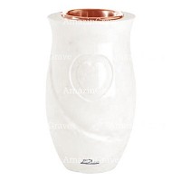 Vaso portafiori Cuore 20cm In marmo Sivec, interno in rame