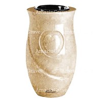 Vaso portafiori Cuore 20cm In marmo di Trani, interno in rame