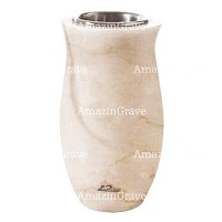 Vaso portafiori Gondola 20cm In marmo di Botticino, interno in acciaio