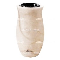 Vaso portafiori Gondola 20cm In marmo di Botticino, interno in plastica