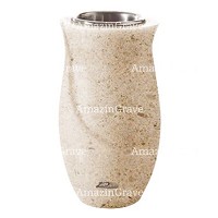 Vaso portafiori Gondola 20cm In marmo Calizia, interno in acciaio