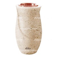 Vaso portafiori Gondola 20cm In marmo Calizia, interno in rame