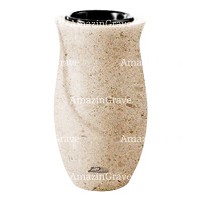 Vaso portafiori Gondola 20cm In marmo Calizia, interno in plastica