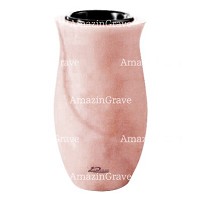 Flower vase Gondola 20cm - 8in In Pink Portugal marble, plastic inner