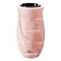 Vaso portafiori Gondola 20cm In marmo Rosa Portogallo, interno in plastica