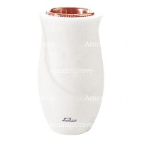 Flower vase Gondola 20cm - 8in In Sivec marble, copper inner
