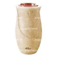 Flower vase Gondola 20cm - 8in In Trani marble, copper inner