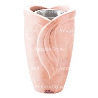 Jarrón para flores Gres 20cm En marmol Rosa Bellissimo, interior acero