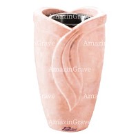 Jarrón para flores Gres 20cm En marmol Rosa Bellissimo, interior en plástico