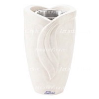 Vaso portafiori Gres 20cm In marmo Bianco puro, interno in acciaio