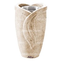 Jarrón para flores Gres 20cm En marmol Calizia, interior acero