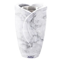 Grabvase Gres 20cm Carrara Marmor, Stahl Innen