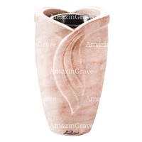 Jarrón para flores Gres 20cm En marmol Rosa Portugal, interior en plástico