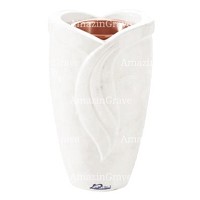 Flower vase Gres 20cm - 8in In Sivec marble, copper inner