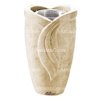 Flower vase Gres 20cm - 8in In Trani marble, steel inner