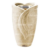 Flower vase Gres 20cm - 8in In Trani marble, golden steel inner