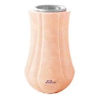 Vase à fleurs Leggiadra 20cm En marbre Rosa Bellissimo, intérieur acier