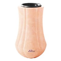 Jarrón para flores Leggiadra 20cm En marmol Rosa Bellissimo, interior en plástico