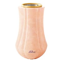 Flower vase Leggiadra 20cm - 8in In Rosa Bellissimo marble, golden steel inner