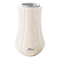 Flower vase Leggiadra 20cm - 8in In Pure white marble, steel inner