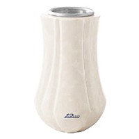 Vase à fleurs Leggiadra 20cm En marbre Blanc Pur, intérieur acier