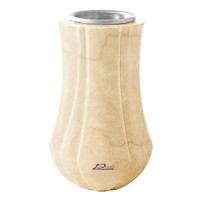 Vase à fleurs Leggiadra 20cm En marbre Botticino, intérieur acier