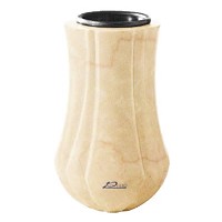 Vaso portafiori Leggiadra 20cm In marmo di Botticino, interno in plastica