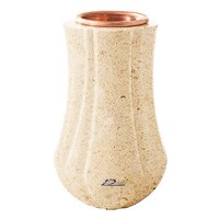 Vaso portafiori Leggiadra 20cm In marmo Calizia, interno in rame