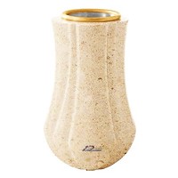 Flower vase Leggiadra 20cm - 8in In Calizia marble, golden steel inner
