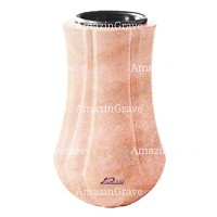 Flower vase Leggiadra 20cm - 8in In Pink Portugal marble, plastic inner