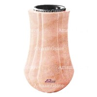 Vase à fleurs Leggiadra 20cm En marbre Rose Portugal, intérieur en plastique