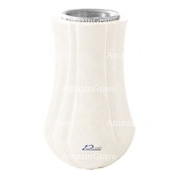 Vase à fleurs Leggiadra 20cm En marbre Sivec, intérieur acier