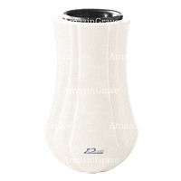 Vase à fleurs Leggiadra 20cm En marbre Sivec, intérieur en plastique