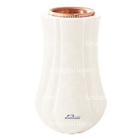 Flower vase Leggiadra 20cm - 8in In Sivec marble, copper inner