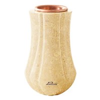 Vaso portafiori Leggiadra 20cm In marmo di Trani, interno in rame