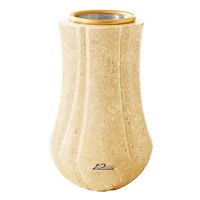 Flower vase Leggiadra 20cm - 8in In Trani marble, golden steel inner