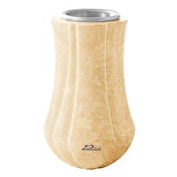 Vase à fleurs Leggiadra 20cm En marbre Travertino, intérieur acier