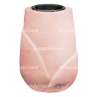 Vase à fleurs Liberti 20cm En marbre Rosa Bellissimo, intérieur en plastique