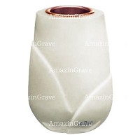 Vaso portafiori Liberti 20cm In marmo Bianco puro, interno in rame